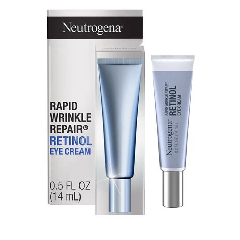 Infographic comparing the key ingredients and benefits of Neutrogena Rapid Wrinkle Repair Retinol Pro+ Eye Cream and Neutrogena Rapid Wrinkle Repair® Retinol Eye Cream.