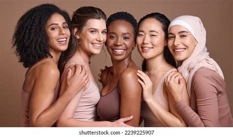 A diverse group of people showcasing healthy, voluminous hair, with a focus on a woman smiling confidently.
