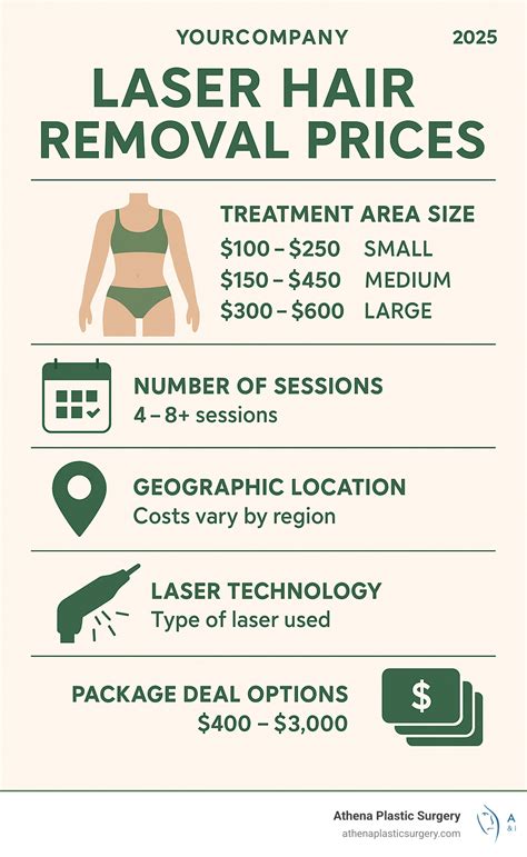 Infographic showing average cost ranges for laser lipo by body area.