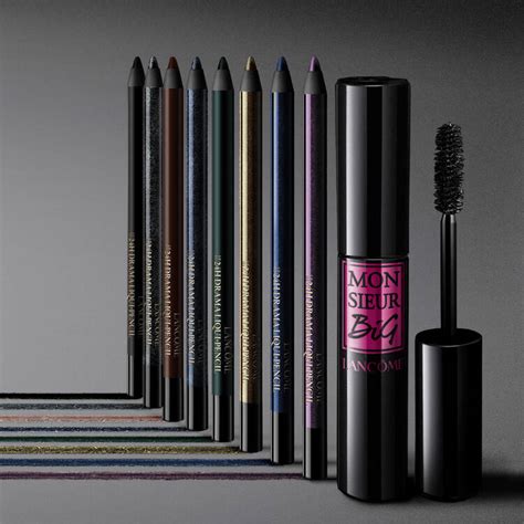 infographic detailing the benefits and finishes of Lancome Drama Liqui-Pencil
