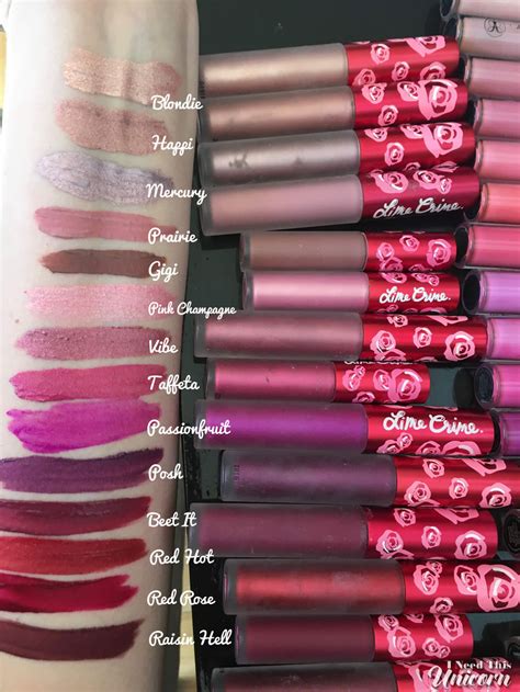 Image showcasing a selection of Lime Crime lipsticks with varying finishes (matte, metallic, iridescent).
