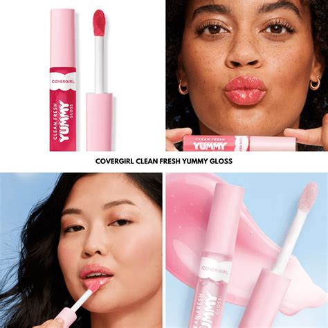 Close-up of lips showing the glossy finish of Covergirl Clean Fresh Yummy Gloss Plumper