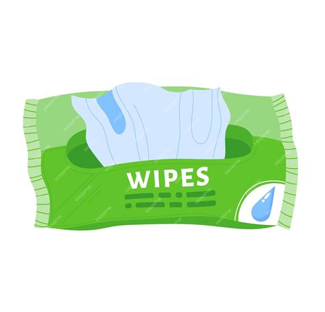 Illustration showing proper storage of wet wipes: a cool, dry place with a tightly sealed pack.