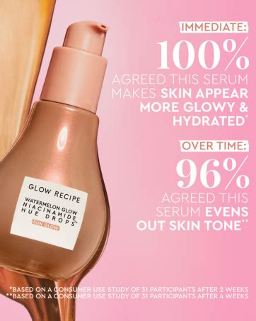 Infographic illustrating the serum's benefits: pore blurring, brightening, hydration, glow