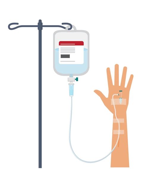 Illustration depicting the process of intravenous infusion and general antioxidant benefits.