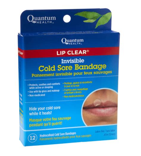 Close-up image of a cold sore patch applied to the lip area.