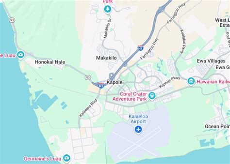Map of Kapolei, Hawaii, highlighting the location of medical practices