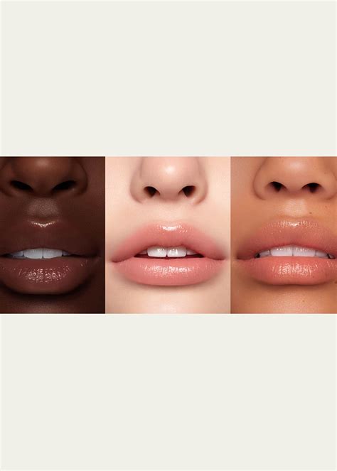 Collage of the six new shades of Pat McGrath Labs Sheer Lipstick Balm in their refillable packaging.