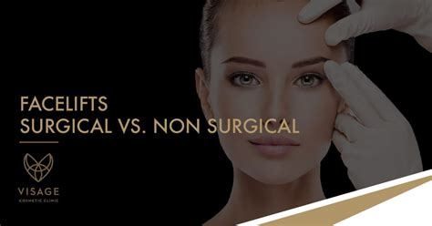 Infographic illustrating the difference between surgical and non-surgical facelifts, highlighting collagen lifts as a non-surgical option.