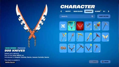 999 Knives Pickaxe and Back Bling