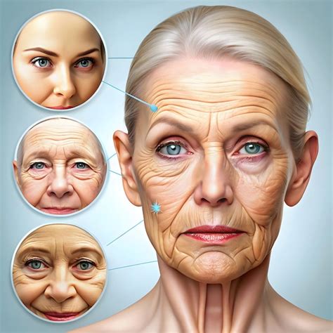 Illustration comparing fine lines and deep wrinkles on facial skin