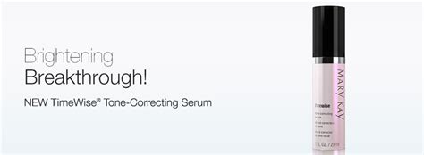 Infographic comparing before and after skin tone correction with Mary Kay TimeWise Tone Correcting Serum