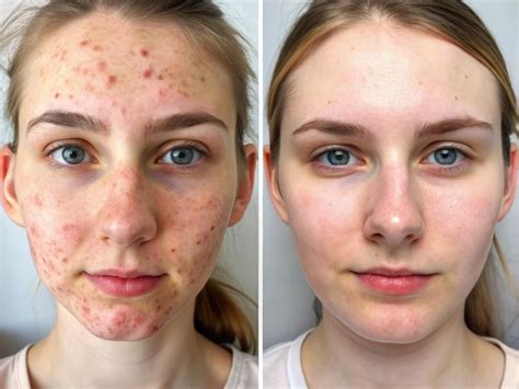 Before and after photos showcasing significant acne reduction after using YOU Skincare products