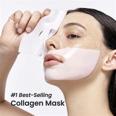 Close-up of the Biodance Bio-Collagen Real Deep Mask applied to skin.