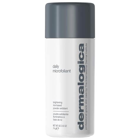 Close-up of Dermalogica Daily Microfoliant Exfoliator packaging and texture.