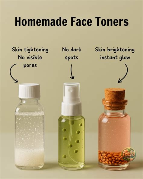 Infographic illustrating the benefits of different natural ingredients for DIY toners.