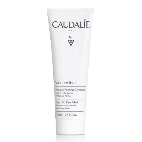 Collage of images showing the Caudalie Vinoperfect Glycolic Peel Mask application for different skincare rituals.