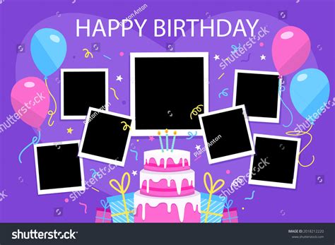 A beautifully framed birthday photo collage with multiple images