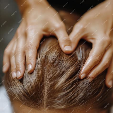Close-up of someone gently massaging their scalp with their fingertips.
