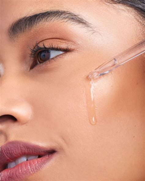Close-up image illustrating the texture of the sun serum, emphasizing its lightweight and non-greasy consistency.