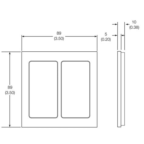 Infographic showing the different dimensions of the Oatey 38941 faceplate and the opening it covers