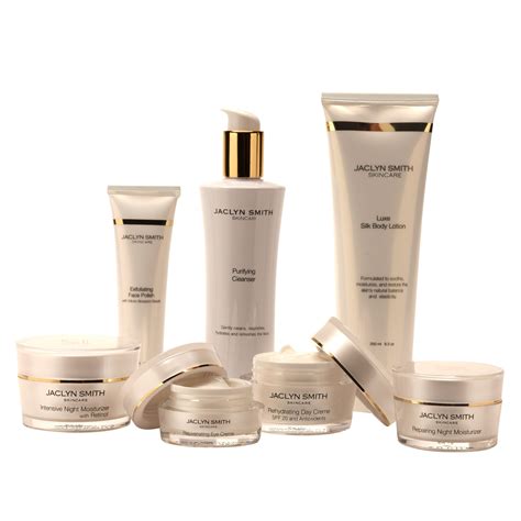 Infographic detailing the key products and their benefits within the Jaclyn Smith Skincare Complete Face Care Collection.