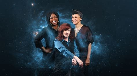 A visual representation of the three Mrs. Ws from A Wrinkle in Time, standing together.