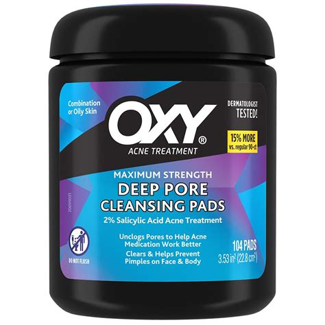 Infographic detailing the step-by-step application process for Oxy Deep Pore Cleansing Pads