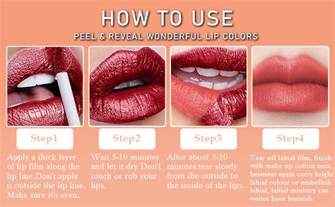 Satisfying peel of a lip stain film from lips