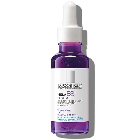 Image showcasing the La Roche-Posay Mela B3 serum bottle with its pipette applicator.