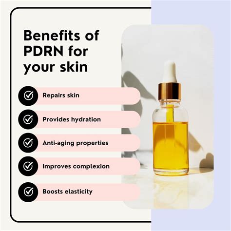Infographic illustrating the benefits of PDRN for skin regeneration and texture improvement.