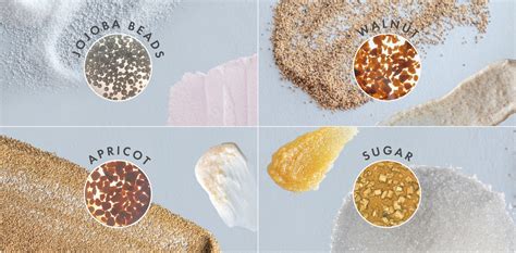 Close-up illustration or microscopic view of jojoba beads and clay particles, highlighting their texture and shape.