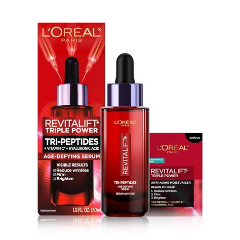 Glass dropper bottle of L'Oreal Revitalift Triple Power serum
