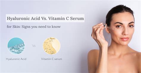 Infographic showing the action of Tri-Peptides, Hyaluronic Acid, and Vitamin C in the serum