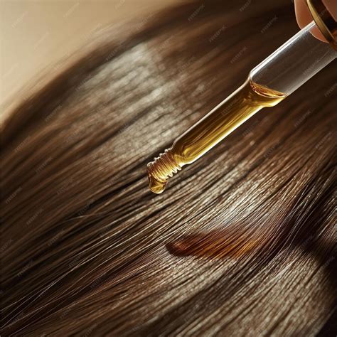 A visual representation of the serum being applied to hair ends.