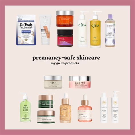 Illustration comparing safe and potentially unsafe skincare ingredients for pregnant women