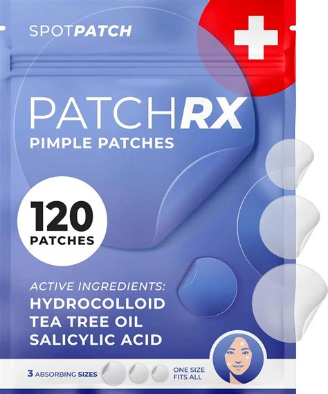 Close-up of a pimple patch with visible salicylic acid crystals and tea tree oil droplets.