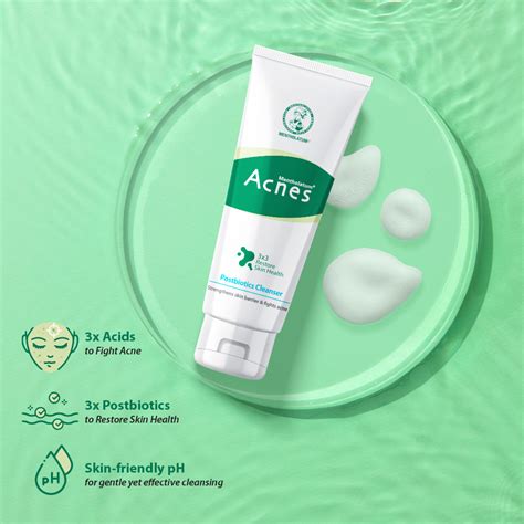 Image of the Acnes Gentle Cleanser packaging, highlighting its key features.