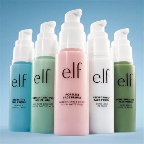 A selection of different makeup primers, including e.l.f. Poreless Face Primer and Smashbox Photo Finish Control Mattifying Primer.