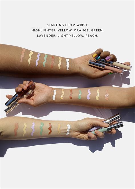 A selection of bright, highlighting concealers and darker contour shades.