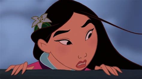 A visual representation of Mulan's hair evolution throughout the film, from her initial styles to her flowing battle hair.