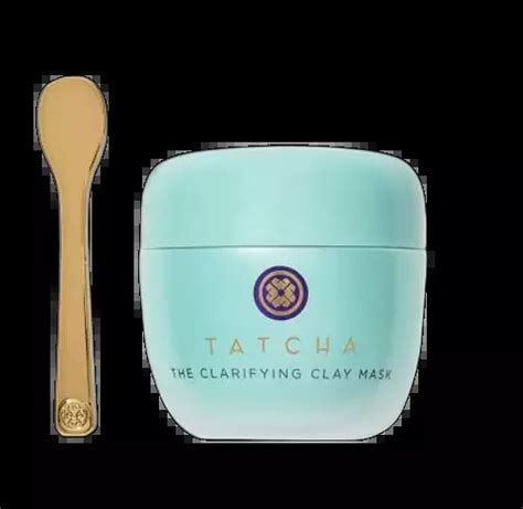 Before and after photos highlighting the pore-minimizing effect of Tatcha The Clarifying Clay Mask