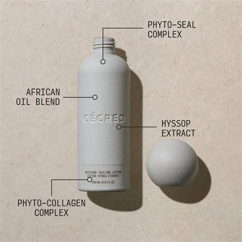 Cécred Moisture Sealing Lotion packaging and hair texture