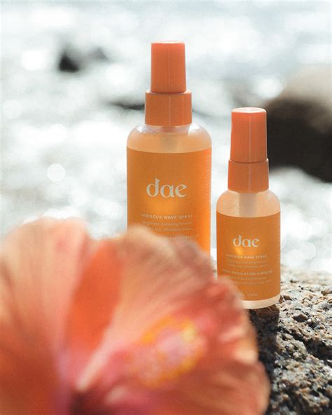 Dae Hibiscus Wave Spray product and styled wavy hair