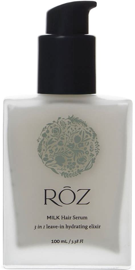 Roz Milk Hair Serum bottle and healthy, defined waves