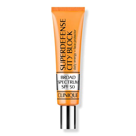 Product shot of Clinique's Superdefense City Block Broad Spectrum SPF 50 Daily Energy + Face Protector.
