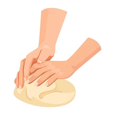Illustration of the mochi-making kneading process for cosmetic texture