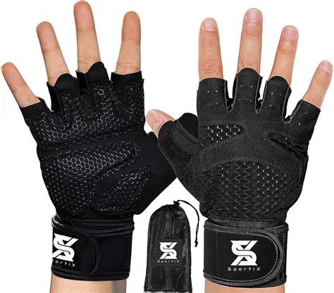 Close-up of hands wearing fingerless weightlifting gloves during a dumbbell exercise