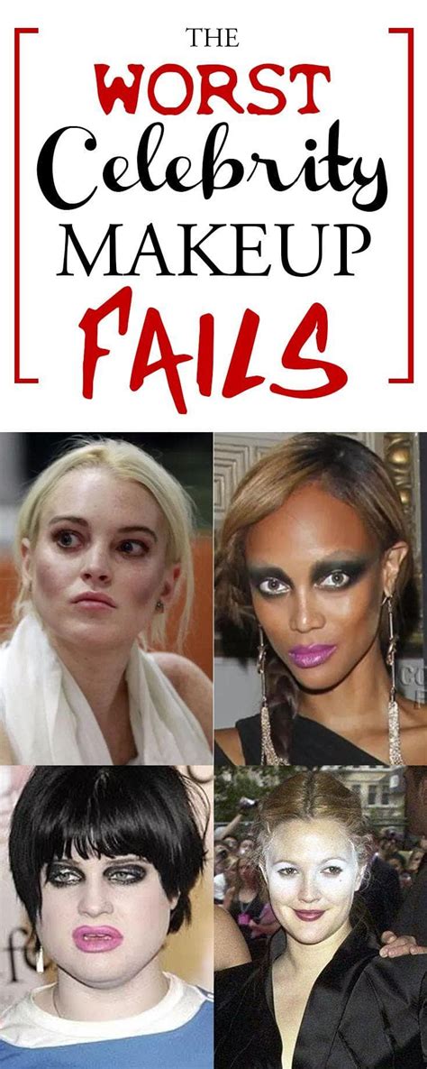 collage of humorous makeup fails