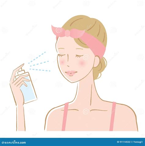 woman applying facial mist to her face